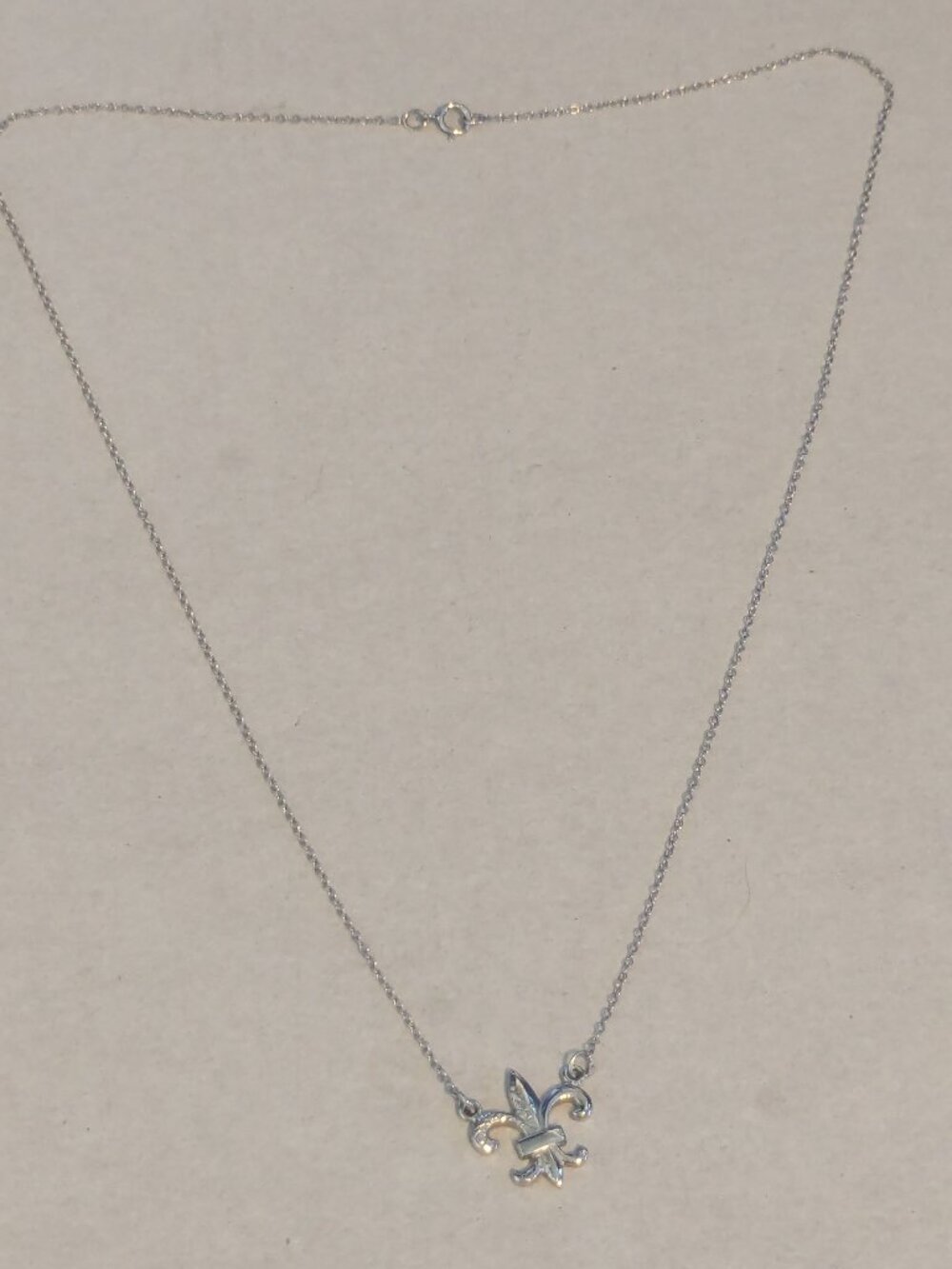 Dainty 925 Sterling Silver Fleur di Lis Necklace